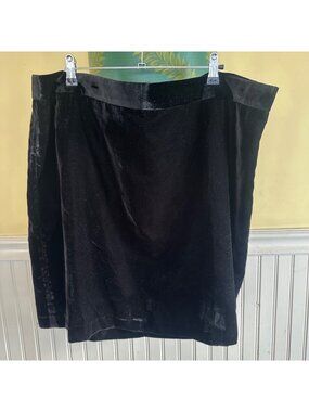 J.Crew Womens Black Velvet Skirt Size 20